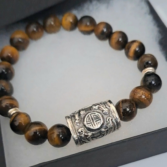 Handmade Sterling Silver Tiger Eye Bracelet